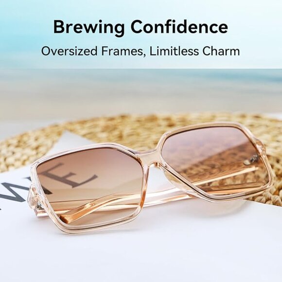 Oversized Square Sunglasses for Women Big Large Wide Fashion main image 4